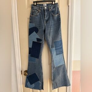 BDG Urban Outfitters Patchwork High-Waisted Flare Jeans - Size 26